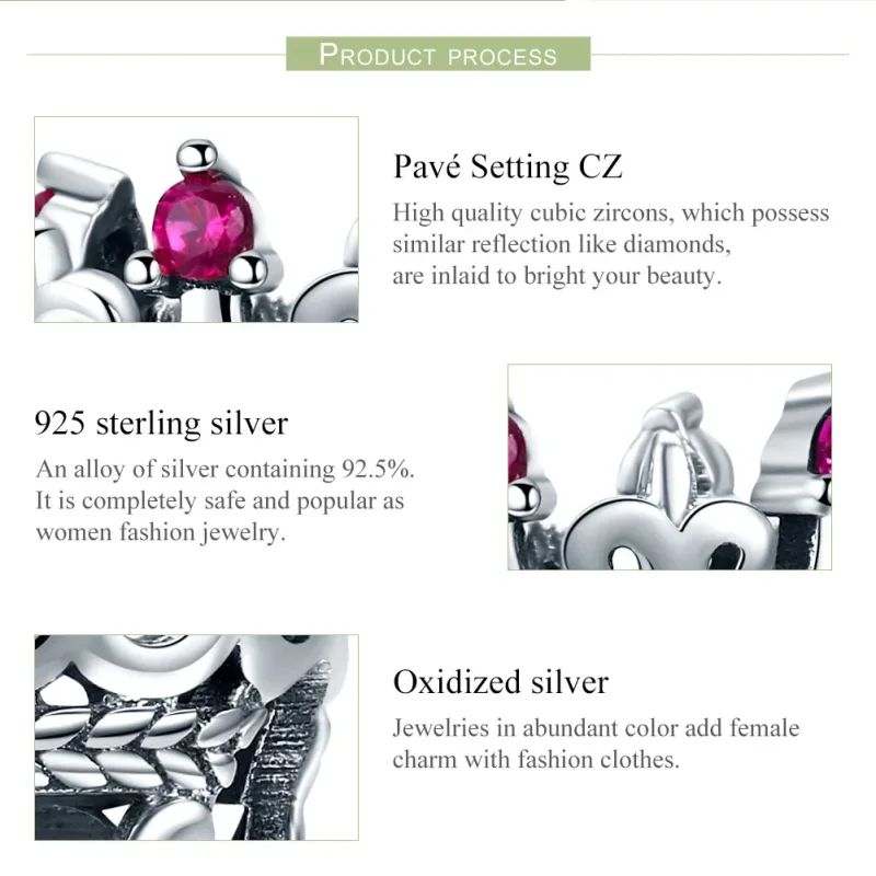 (bilde for) Pandora Style Silver King's Crown Charm - SCC776 - Vis 7