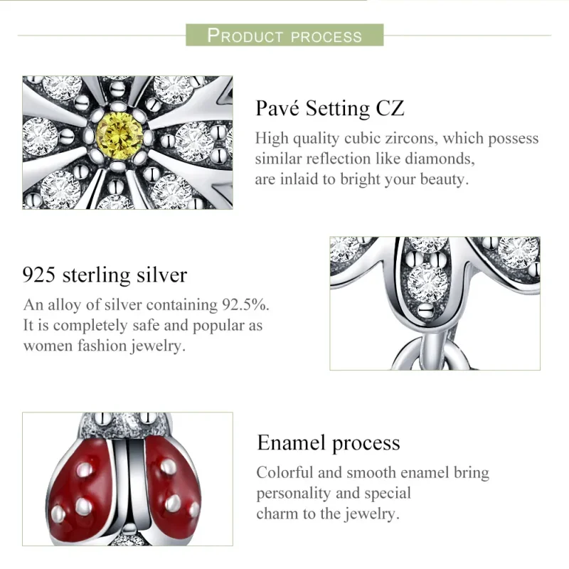 (bilde for) Pandora Style Silver Ladybird's Story Charm - SCC727 - Vis 7