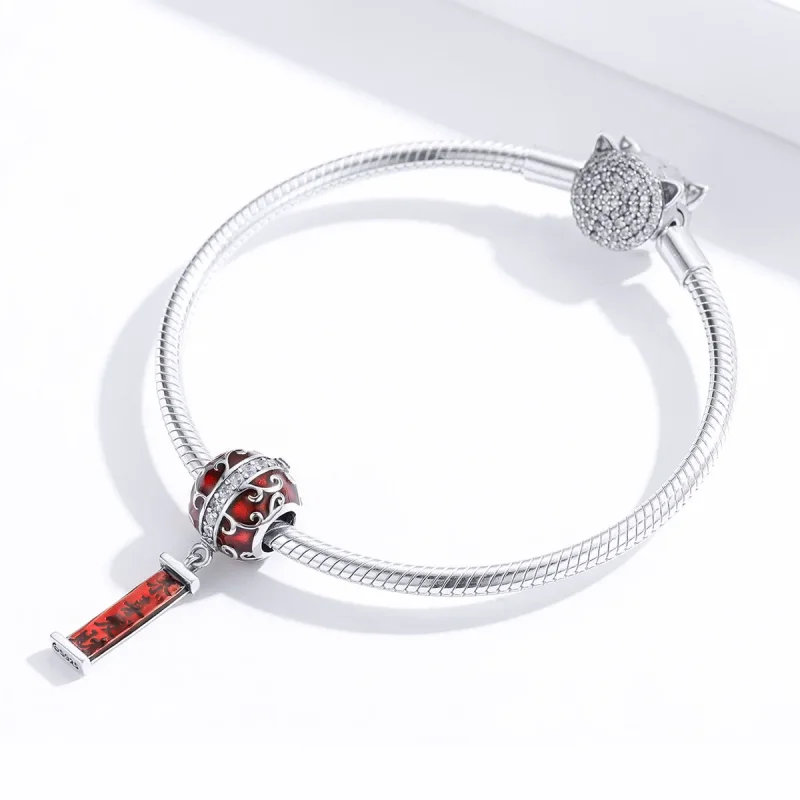 (bilde for) Pandora Style Silver Lantern Charm - BSC134 - Vis 2