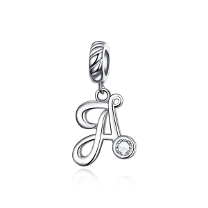 (bilde for) Pandora Style Silver Letter A Dingle - SCC1183-A