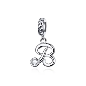 (bilde for) Pandora Style Silver Letter B Dingler - SCC1183-B