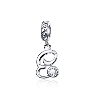 (bilde for) Pandora Style Silver Letter E Dangle - SCC1183-E