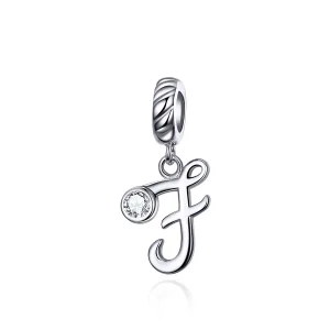 (bilde for) Pandora Style Silver Letter F Dangle - SCC1183-F