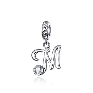 (bilde for) Pandora Style Silver Letter M Dangle - SCC1183-M