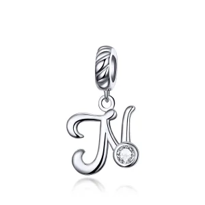(bilde for) Pandora Style Silver Letter N Dingle - SCC1183-N