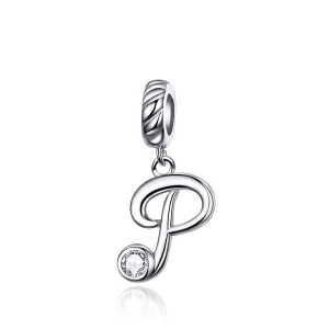(bilde for) Pandora Style Silver Letter P Dingle - SCC1183-P