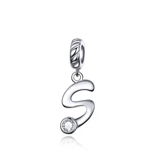 (bilde for) Pandora Style Silver Letter S Dingle - SCC1183-S