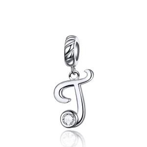(bilde for) Pandora Style Silver Letter T Dangle - SCC1183-T