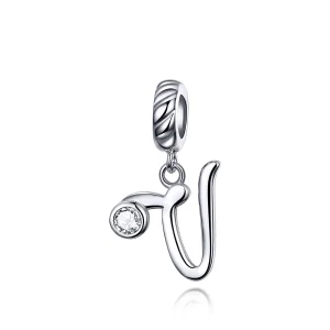 (bilde for) Pandora Style Silver Letter V Dingle - SCC1183-V