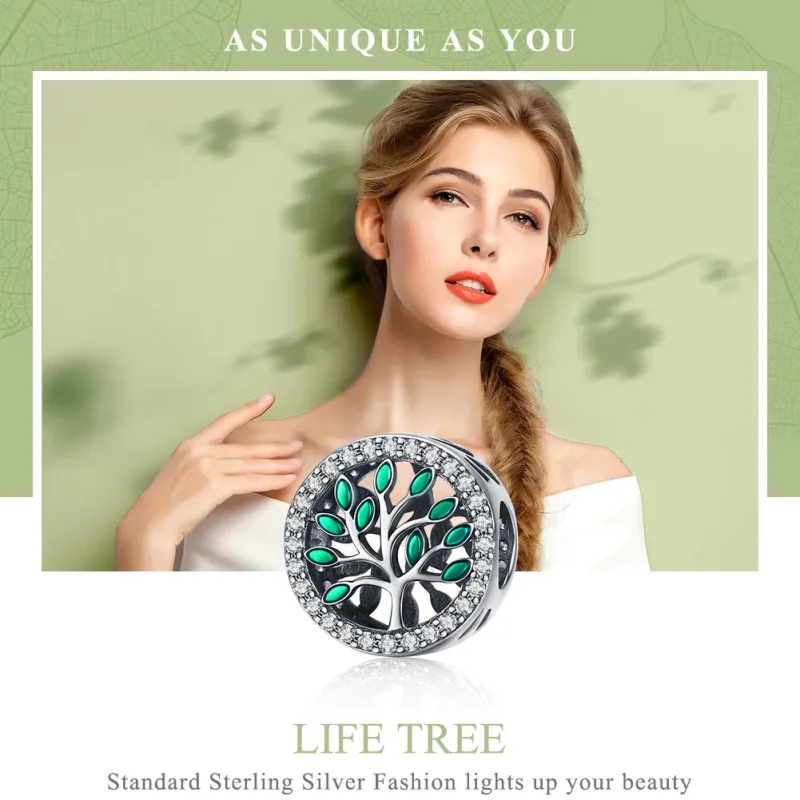 (bilde for) Pandora Style Silver Life Tree Charm - SCC1095 - Vis 2