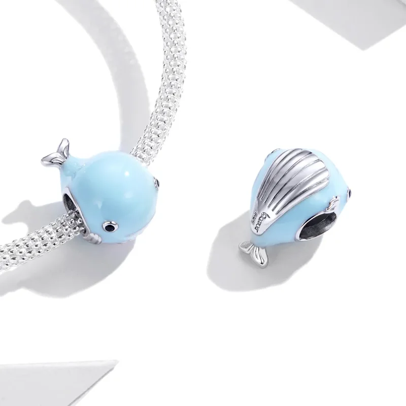 (bilde for) Pandora Style Silver Little Blue Whale Charm - BSC250 - Vis 4