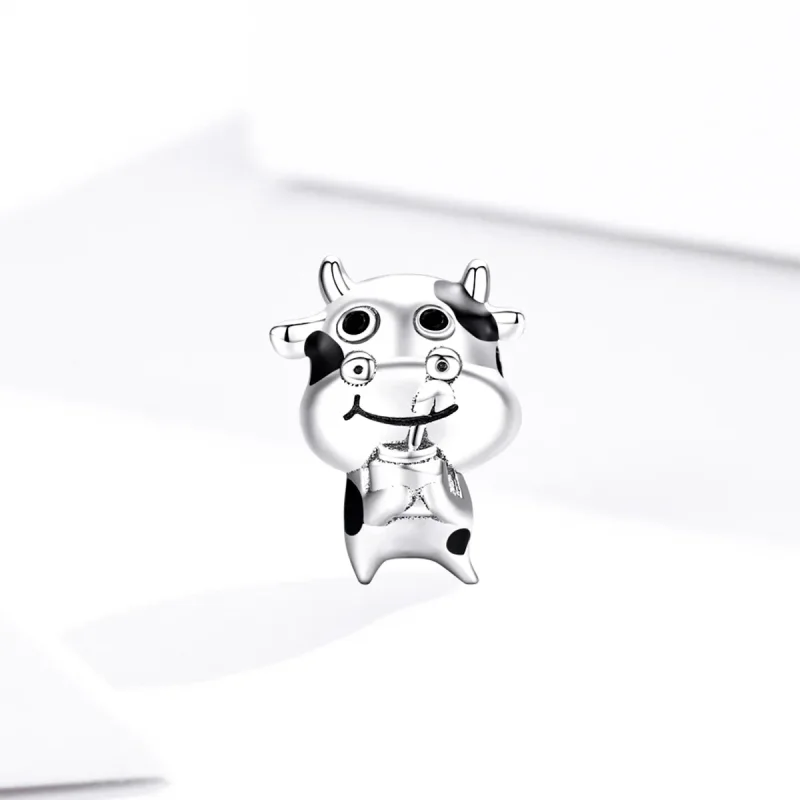 (bilde for) Pandora Style Silver Little Cow Charm - SCC1574 - Vis 2