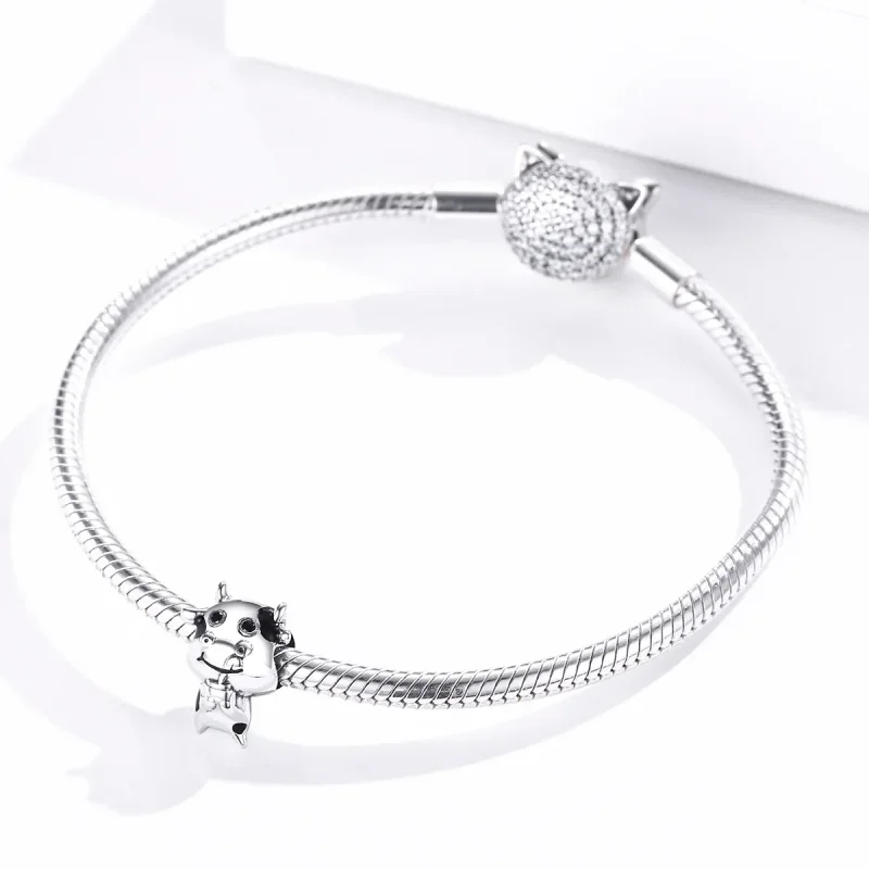 (bilde for) Pandora Style Silver Little Cow Charm - SCC1574 - Vis 3