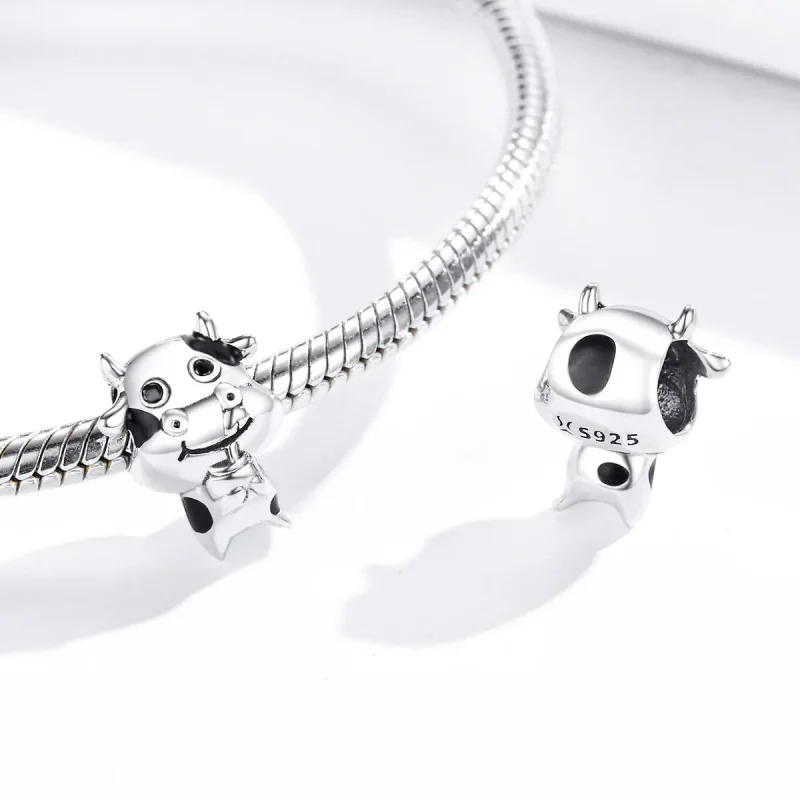 (bilde for) Pandora Style Silver Little Cow Charm - SCC1574 - Vis 4