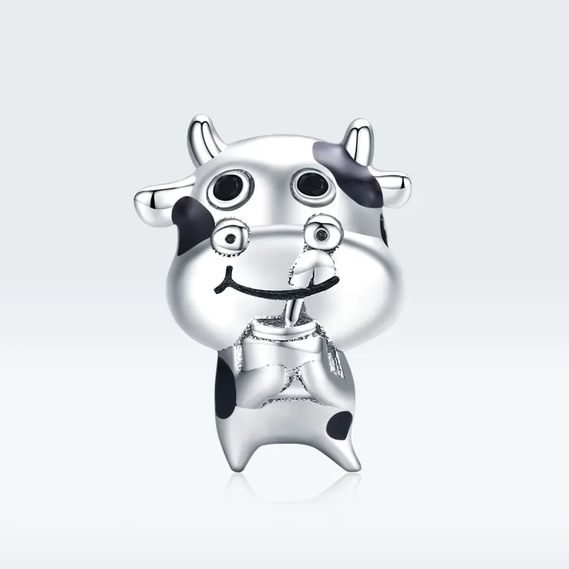 (bilde for) Pandora Style Silver Little Cow Charm - SCC1574 - Vis 5