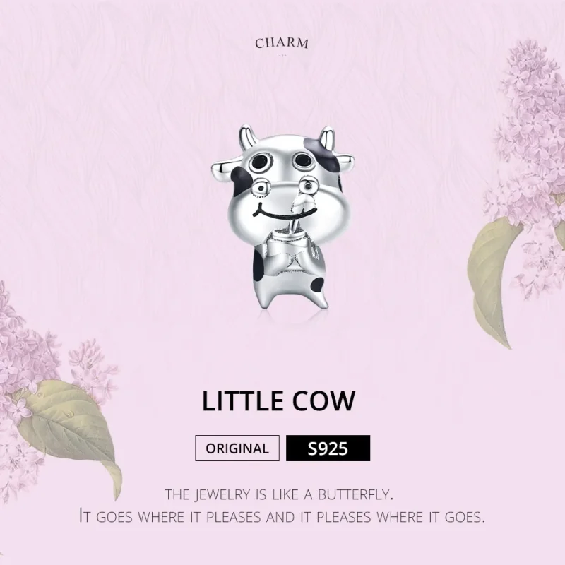 (bilde for) Pandora Style Silver Little Cow Charm - SCC1574 - Vis 6
