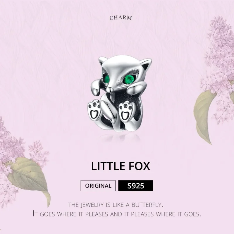 (bilde for) Pandora Style Silver Little Fox Charm - SCC1290 - Vis 2