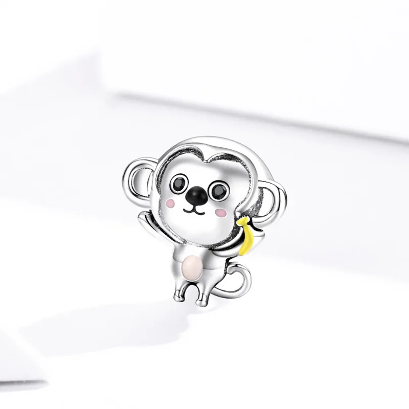 (bilde for) Pandora Style Silver Little Monkey Charm - SCC1575 - Vis 2