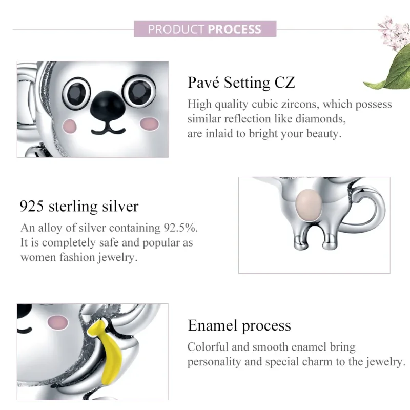 (bilde for) Pandora Style Silver Little Monkey Charm - SCC1575 - Vis 8