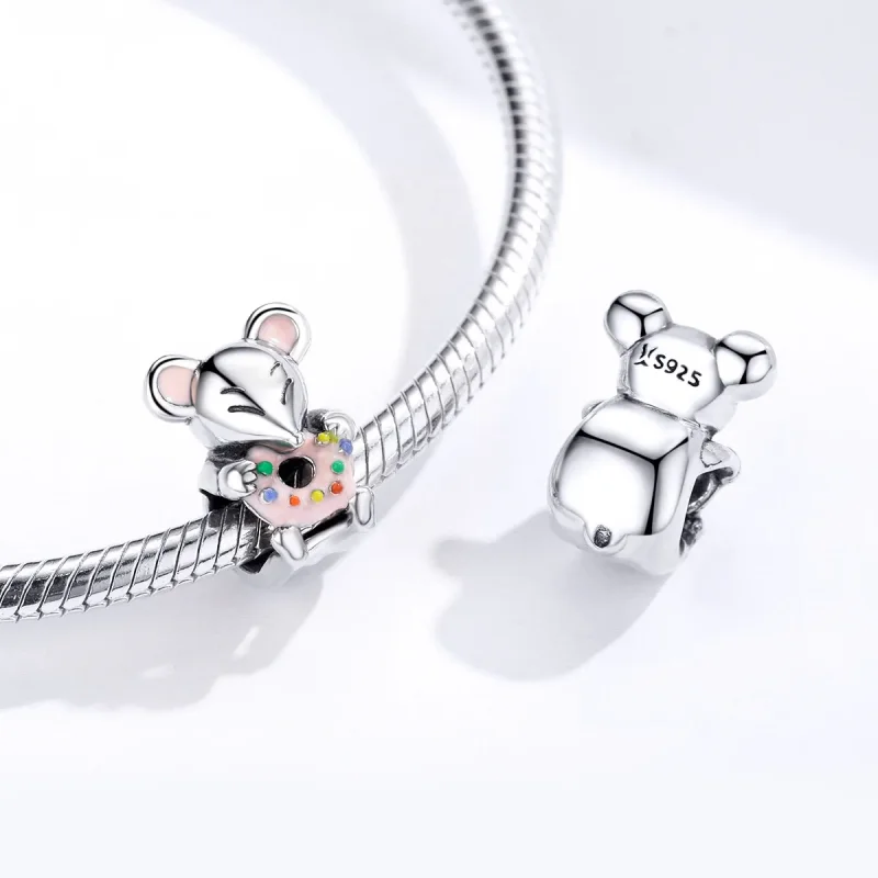 (bilde for) Pandora Style Silver Little Mouse Charm - SCC1318 - Vis 4