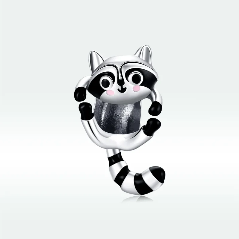 (bilde for) Pandora Style Silver Little Raccoon Charm - BSC403 - Vis 5