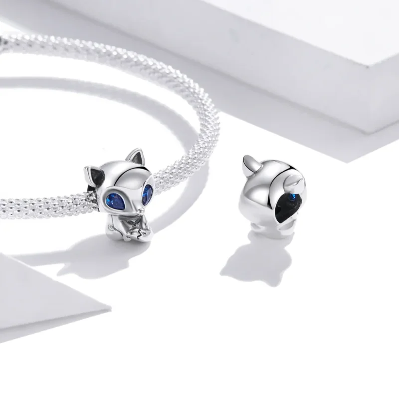(bilde for) Pandora Style Silver Lively Little Fox Charm - SCC1808 - Vis 4