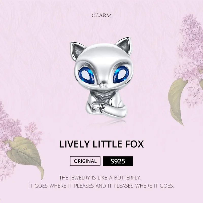 (bilde for) Pandora Style Silver Lively Little Fox Charm - SCC1808 - Vis 6