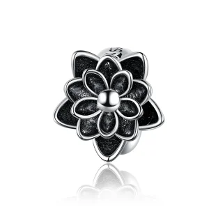 (bilde for) Pandora Style Silver Lotus Charm - SCC1196