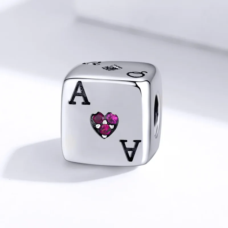 (bilde for) Pandora Style Silver Love Dice Charm - SCC1440 - Vis 2