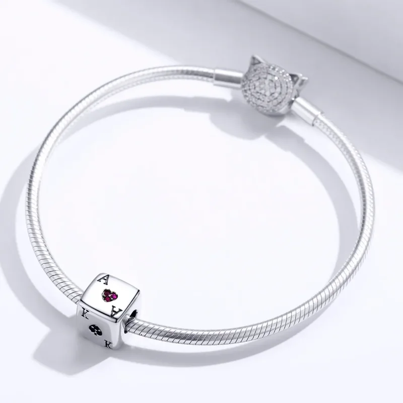 (bilde for) Pandora Style Silver Love Dice Charm - SCC1440 - Vis 3
