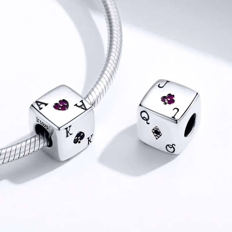 (bilde for) Pandora Style Silver Love Dice Charm - SCC1440 - Vis 4