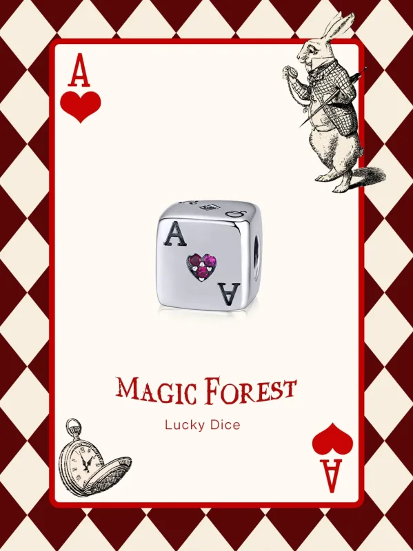 (bilde for) Pandora Style Silver Love Dice Charm - SCC1440 - Vis 6
