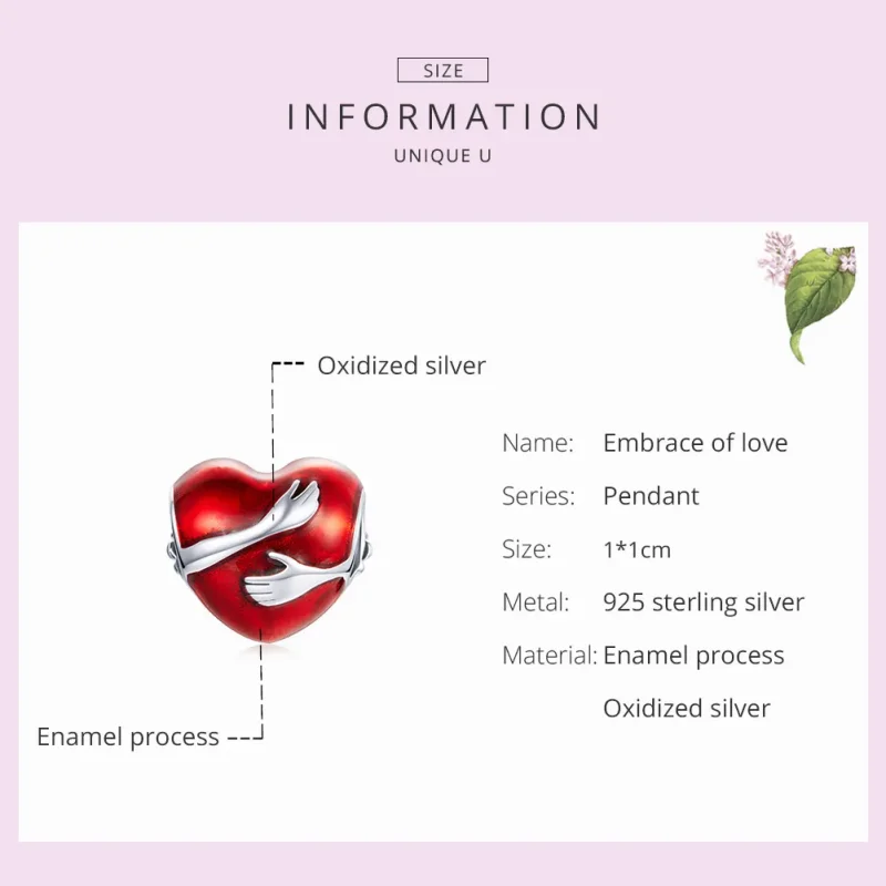 (bilde for) Pandora Style Silver Love Hugs Charm - SCC1847 - Vis 5