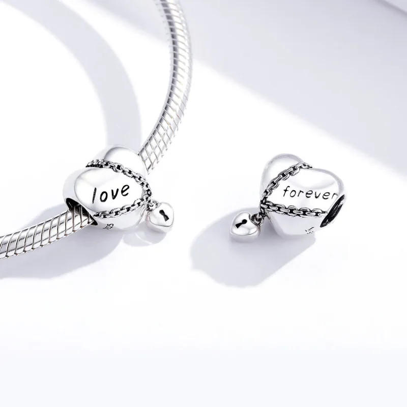 (bilde for) Pandora Style Silver Love Lock Charm - SCC1553 - Vis 2