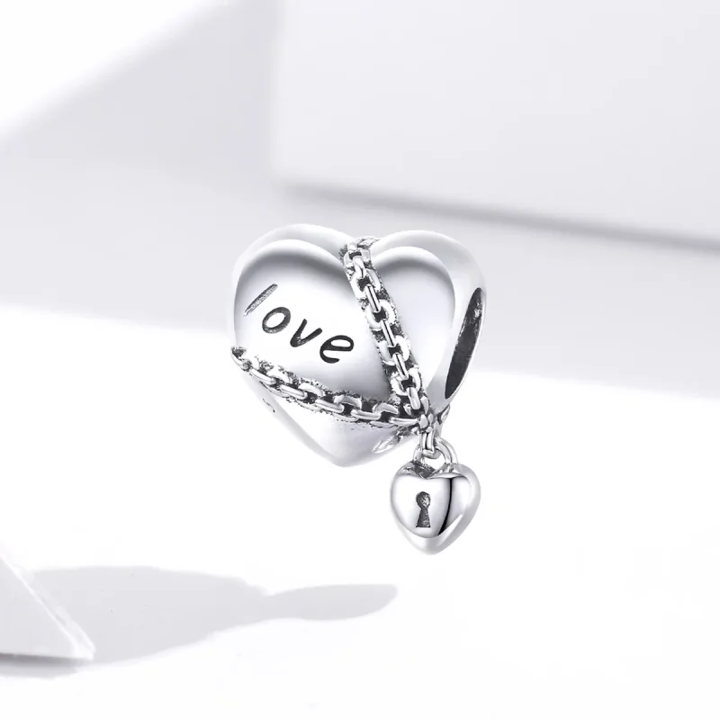 (bilde for) Pandora Style Silver Love Lock Charm - SCC1553 - Vis 3