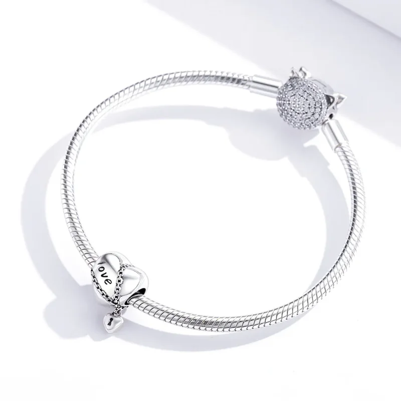 (bilde for) Pandora Style Silver Love Lock Charm - SCC1553 - Vis 4