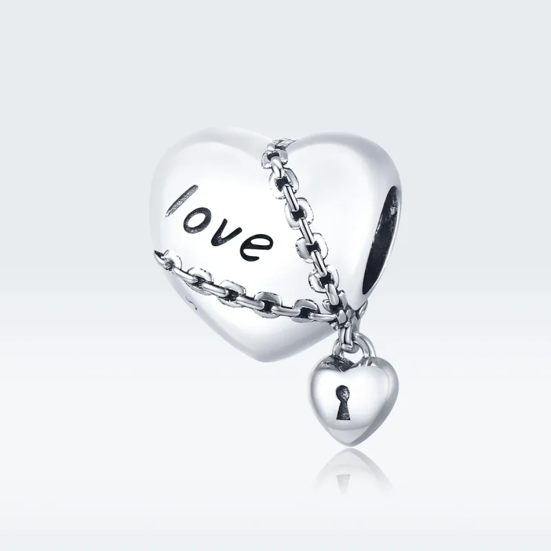 (bilde for) Pandora Style Silver Love Lock Charm - SCC1553 - Vis 5
