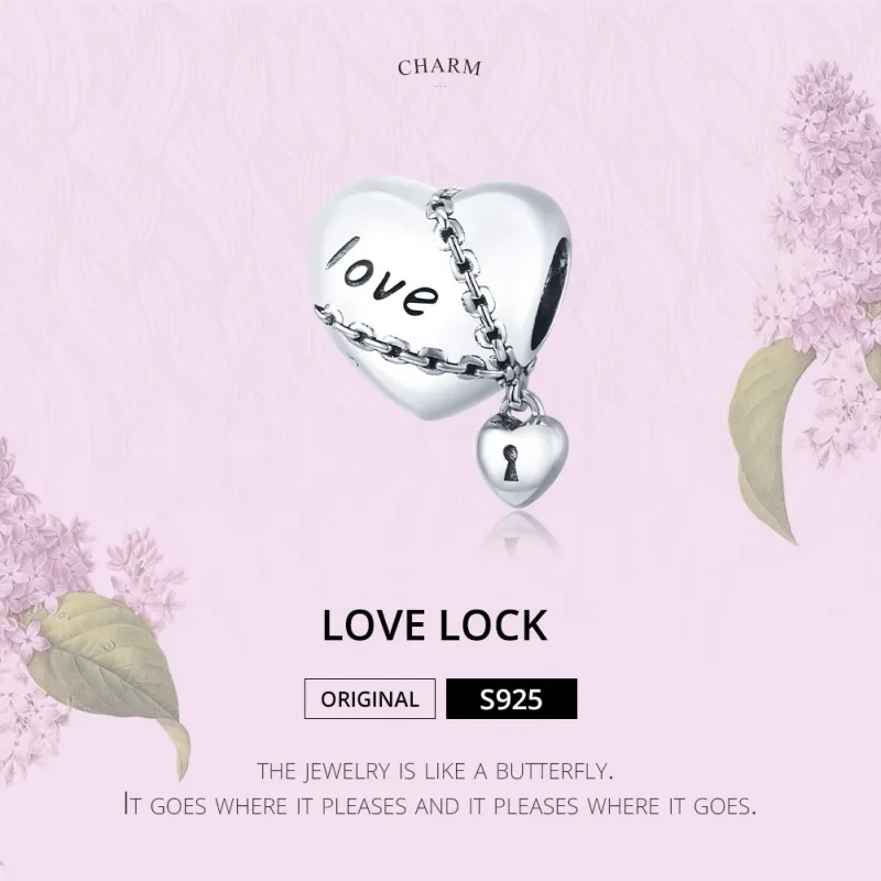 (bilde for) Pandora Style Silver Love Lock Charm - SCC1553 - Vis 6