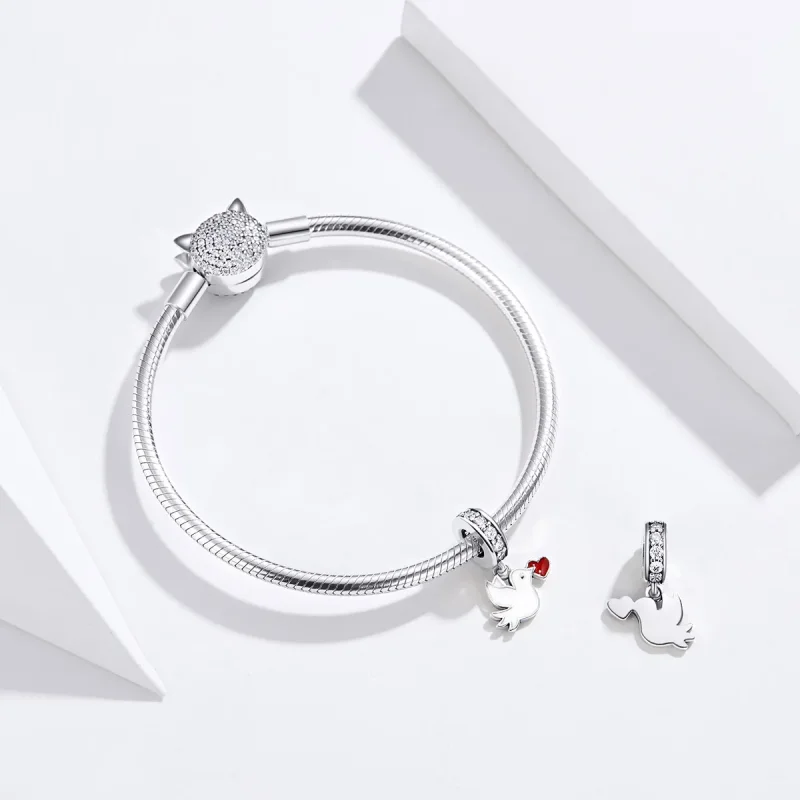(bilde for) Pandora Style Silver Love Messenger Dangle - SCC1227 - Vis 3