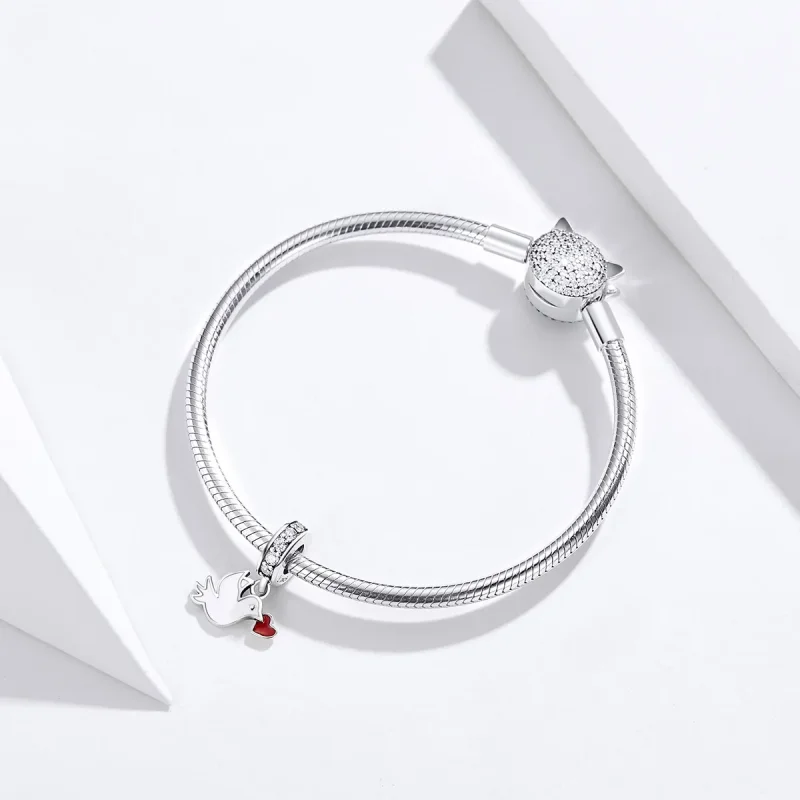 (bilde for) Pandora Style Silver Love Messenger Dangle - SCC1227 - Vis 4