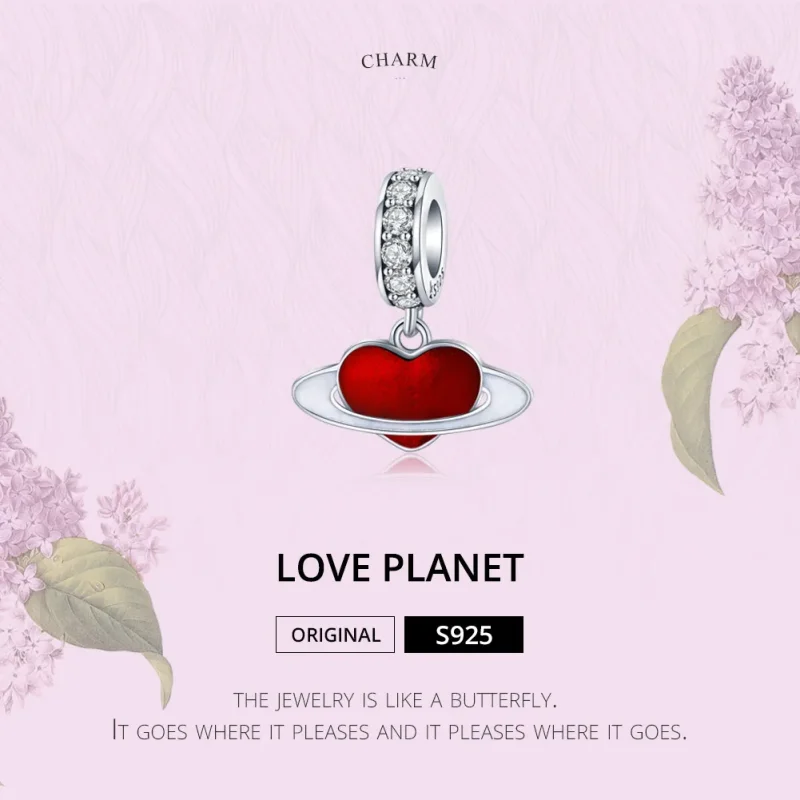 (bilde for) Pandora Style Silver Love Planet Dangle - SCC1165 - Vis 2