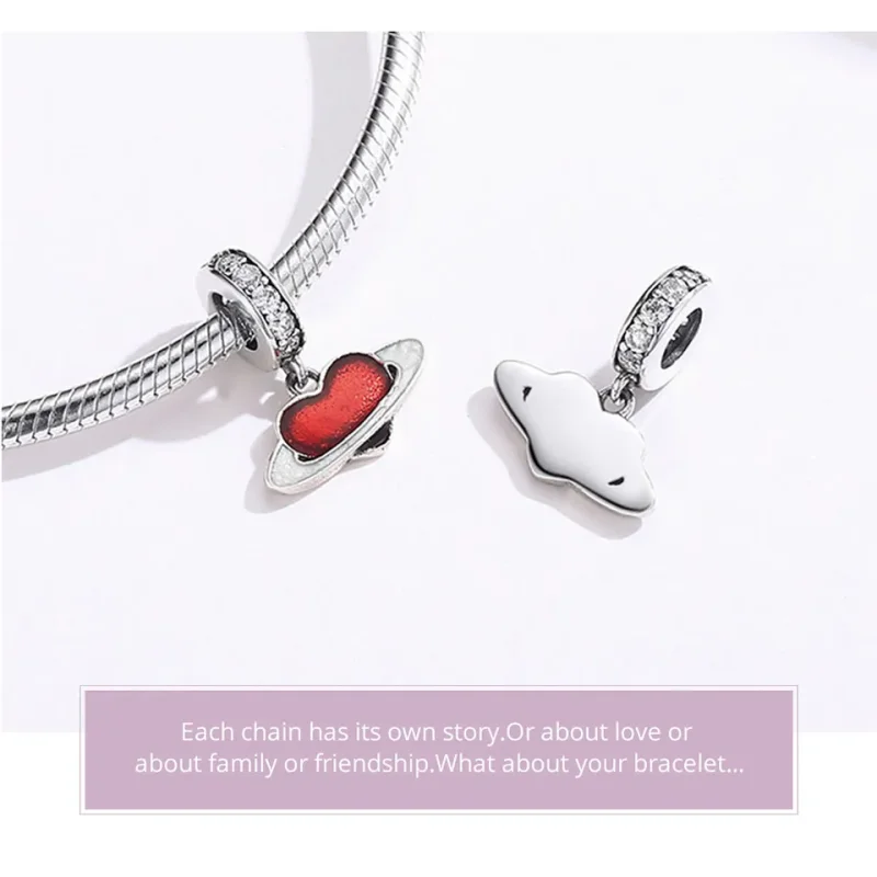 (bilde for) Pandora Style Silver Love Planet Dangle - SCC1165 - Vis 4