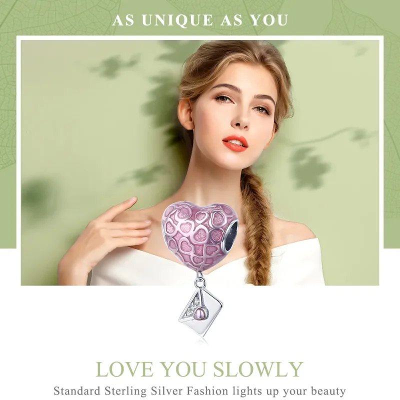 (bilde for) Pandora Style Silver Love You Slowly Dangle Charm - SCC1080 - Vis 2