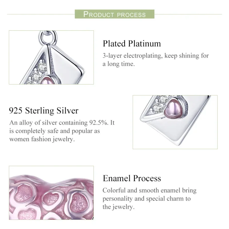 (bilde for) Pandora Style Silver Love You Slowly Dangle Charm - SCC1080 - Vis 4