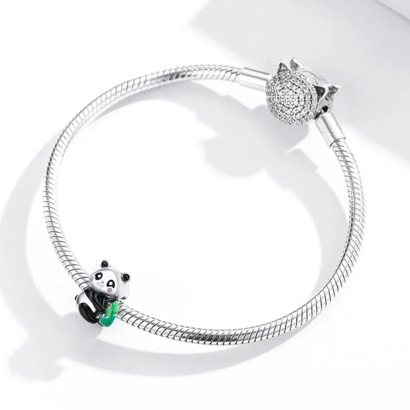 (bilde for) Pandora Style Silver Lovely Panda Cub Charm - SCC1832 - Vis 3