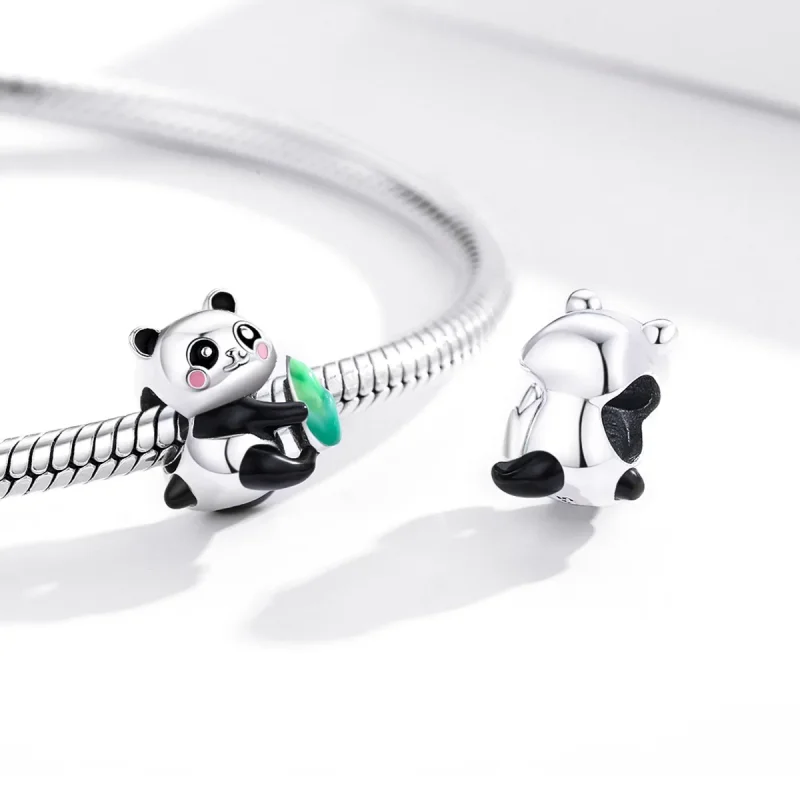 (bilde for) Pandora Style Silver Lovely Panda Cub Charm - SCC1832 - Vis 4