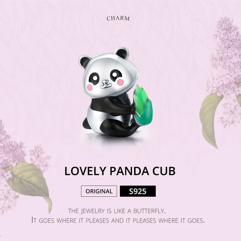 (bilde for) Pandora Style Silver Lovely Panda Cub Charm - SCC1832 - Vis 6