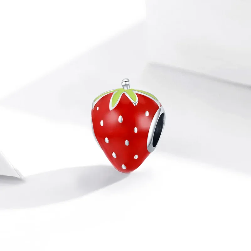 (bilde for) Pandora Style Silver Lovely Strawberry Charm - SCC1839 - Vis 2