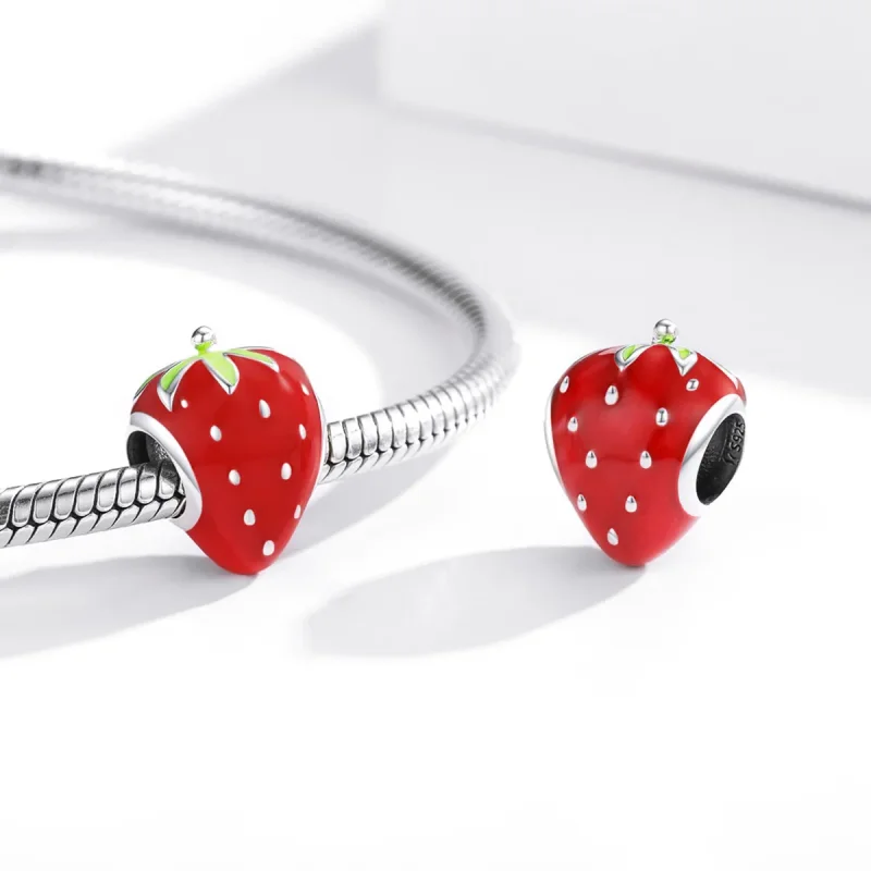 (bilde for) Pandora Style Silver Lovely Strawberry Charm - SCC1839 - Vis 4