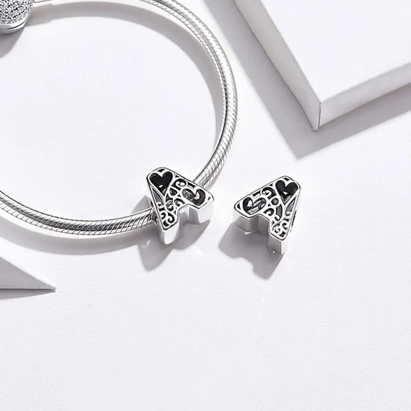 (bilde for) Pandora Style Silver Magic Alphabet A Charm - SCC1229-A - Vis 2